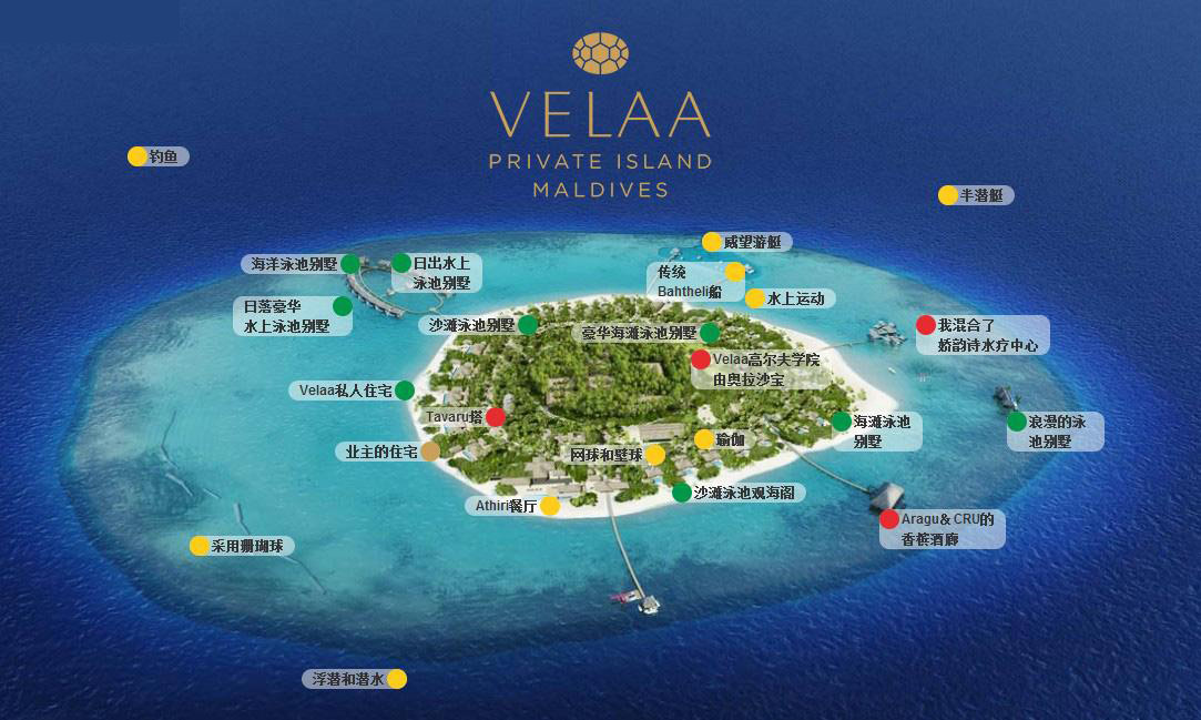 维拉私人岛岛屿地图图片