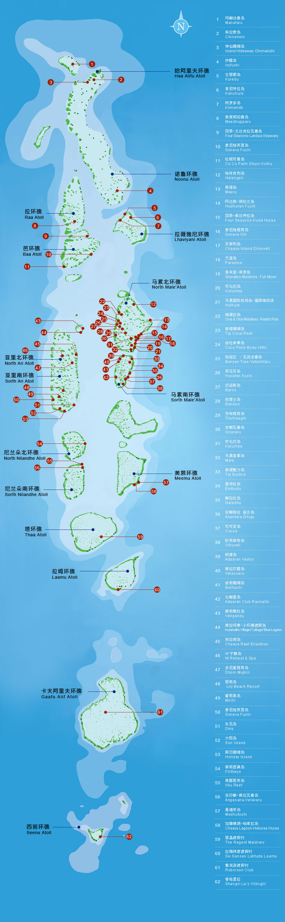 马尔代夫环礁分布图